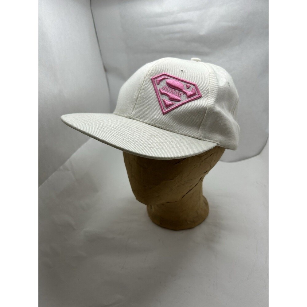 Nissin Super Nurse White With Pink Embroidery Adjustable Snap Back